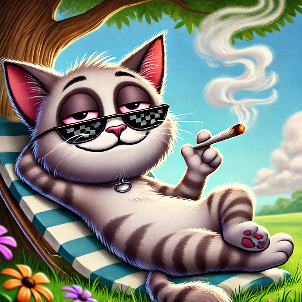 Cartoon Cat Smoking